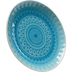 Kare Design Assiettes Plates Assiette Plate En Grès Bleu D21 - Lot De 4 -Assiettes Soldes Magasin assiette plate en gres bleu d21 lot de 4 2