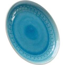 Kare Design Assiettes Plates Assiette Plate En Grès Bleu D27 - Lot De 4 -Assiettes Soldes Magasin assiette plate en gres bleu d27 lot de 4 3