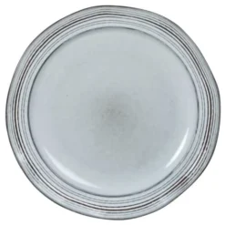 Maisons Du Monde Assiettes Plates Assiette Plate En Grès Bleu Gris - Lot De 4