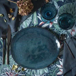 Maisons Du Monde Vaisselle De Noël Assiette Plate En Grès Bleu Pétrole - Lot De 2 -Assiettes Soldes Magasin assiette plate en gres bleu petrole 1000 10 33 182811 2