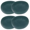 Maisons Du Monde Assiettes Plates Assiette Plate En Grès Bleu Vert - Lot De 4