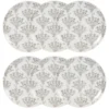 Maisons Du Monde Assiettes Plates Assiette Plate En Grès écru à Motifs Gris Anthracites - Lot De 6