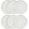 Maisons Du Monde Assiettes Plates Assiette Plate En Grès Gris Clair - Lot De 6