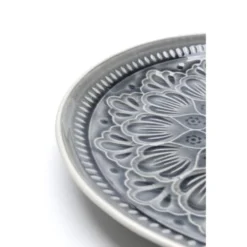 Kare Design Assiettes Plates Assiette Plate En Grès Gris D27 - Lot De 4 -Assiettes Soldes Magasin assiette plate en gres gris d27 lot de 4 4