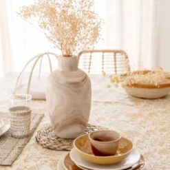 Maisons Du Monde Assiettes Plates Assiette Plate En Grès Jaune - Lot De 4 -Assiettes Soldes Magasin assiette plate en gres jaune 1000 7 20 212031 3