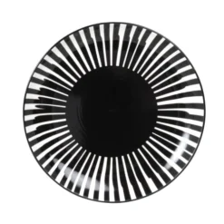 Maisons Du Monde Assiettes Plates Assiette Plate En Grès Noir Et Blanc - Lot De 6
