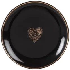 Maisons Du Monde Assiettes Plates Assiette Plate En Grès Noir Et Doré - Lot De 6