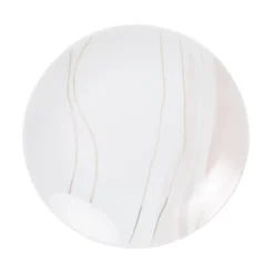 Maisons Du Monde Assiettes Plates Assiette Plate En Grès Rose Blanc Et Doré - Lot De 4