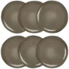 Maisons Du Monde Assiettes Plates Assiette Plate En Grès Vert - Lot De 6
