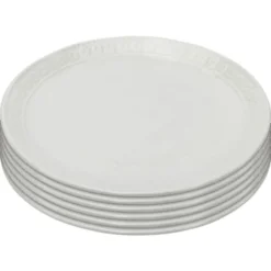 Kare Design Assiettes Plates Assiette Plate En Porcelaine Blanche D22 - Lot De 6