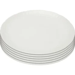 Kare Design Assiettes Plates Assiette Plate En Porcelaine Blanche D29 - Lot De 6