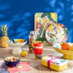 Maisons Du Monde Assiettes Assiette Plate En Porcelaine Multicolore Imprimée - Lot De 2 -Assiettes Soldes Magasin assiette plate en porcelaine multicolore imprimee 1000 8 21 205062 2