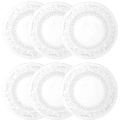 Maisons Du Monde Assiettes Plates Assiette Plate En Verre D 25 Cm - Lot De 6