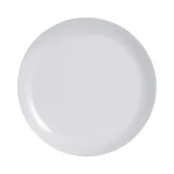 Luminarc Assiettes Plates Assiette Plate Blanche En Verre Opale Extra Résistant D25cm -Assiettes Soldes Magasin assiette plate grise en verre opale extra resistant d25cm