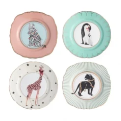 Yvonne Ellen Assiettes à Dessert En Porcelaine D16cm - Lot De 4