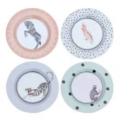 Yvonne Ellen Assiettes Plates Assiettes En Mélamine D21cm - Lot De 4