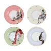 Yvonne Ellen Assiettes à Dessert Assiettes En Porcelaine Animaux D16cm - Lot De 4