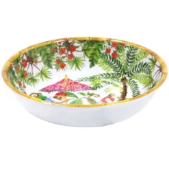 Les Jardins De La Comtesse Assiettes Creuses Grande Assiette Creuse Mélamine Décorée Par Des Singes De Bali 23 Cm