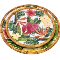 Les Jardins De La Comtesse Assiettes Plates Grande Assiette Plate En Mélamine Imprimé De Fleurs Exotiques Ø 28 Cm -Assiettes Soldes Magasin grande assiette plate en melamine imprime de fleurs exotiques oe 28 cm 2