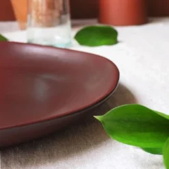 Maison Tilleul Assiettes à Dessert Lot De 4 Assiette à Dessert En Céramique Rouge D22 -Assiettes Soldes Magasin lot de 4 assiette a dessert en ceramique rouge d22 4