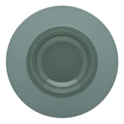 Guy Degrenne Assiettes Creuses Lot De 6 - Assiette à Pâte Grand Bassin Ronde En Grès Vert
