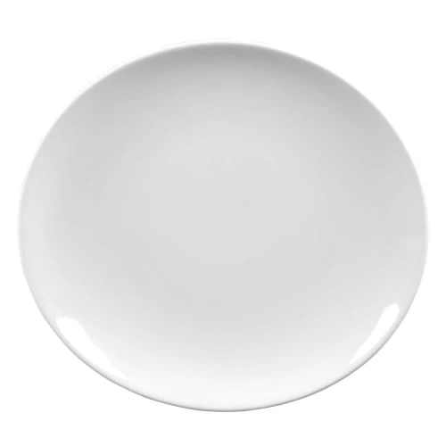 Trend'up Assiettes à Dessert Lot De 6 - Assiette à Steak Ovale 30x28 Cm En Porcelaine Blanc 1 Trend'up Assiettes à Dessert Lot De 6 - Assiette à Steak Ovale 30x28 Cm En Porcelaine Blanc
