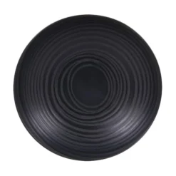Table Passion Assiettes Creuses Lot De 6 - Assiette Creuse Moon 22,5 Cm En Grès Noir