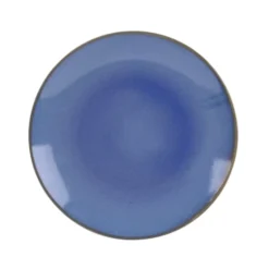 Trend'up Assiettes Plates Lot De 6 - Assiette Plate 27.5 Cm En Grès Bleu