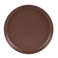 Table Passion Assiettes Plates Lot De 6 - Assiette Plate Chocolat 26 Cm En Grès Marron