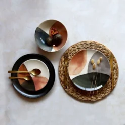 Novastyl Assiettes Plates Lot De 6 Assiettes Creuses En Grès 20cm -Assiettes Soldes Magasin lot de 6 assiettes creuses en gres 20cm 2