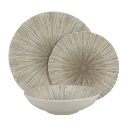 Novastyl Lot De 6 Assiettes Plates En Porcelaine Sable D27cm -Assiettes Soldes Magasin lot de 6 assiettes plates en porcelaine sable d27cm 1