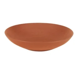 Table Passion Assiettes Creuses Lot De 6 - Grande Assiette Creuse Terra 25 Cm En Grès Orange