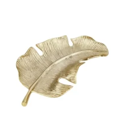 Artesà Assiettes Plates Plat De Service En Forme De Feuille En Aluminium Doré -Assiettes Soldes Magasin plat de service en forme de feuille en aluminium dore 4