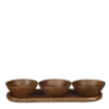 Mica Decorations Assiettes De Présentation Plateau Apéritif 3 Coupelles En Bois De Manguier Marron Foncé
