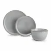 ONA Assiettes Plates Service 12 Pièces Gris