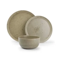 ONA Assiettes Plates Service 12 Pièces Vert