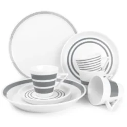 Salt&Pepper Assiettes Plates Service 20 Pièces Gris