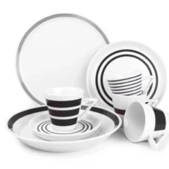 Salt&Pepper Assiettes Plates Service 20 Pièces Noir