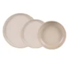 Table Passion Assiettes Plates Service D'assiettes Sable Réactif 18 Pièces En Grès Beige