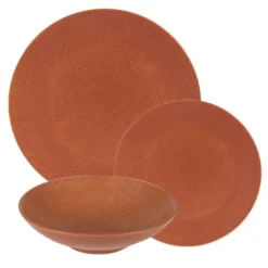 Table Passion Assiettes Plates Service D'assiettes Terra 12 Pièces En Grès Orange
